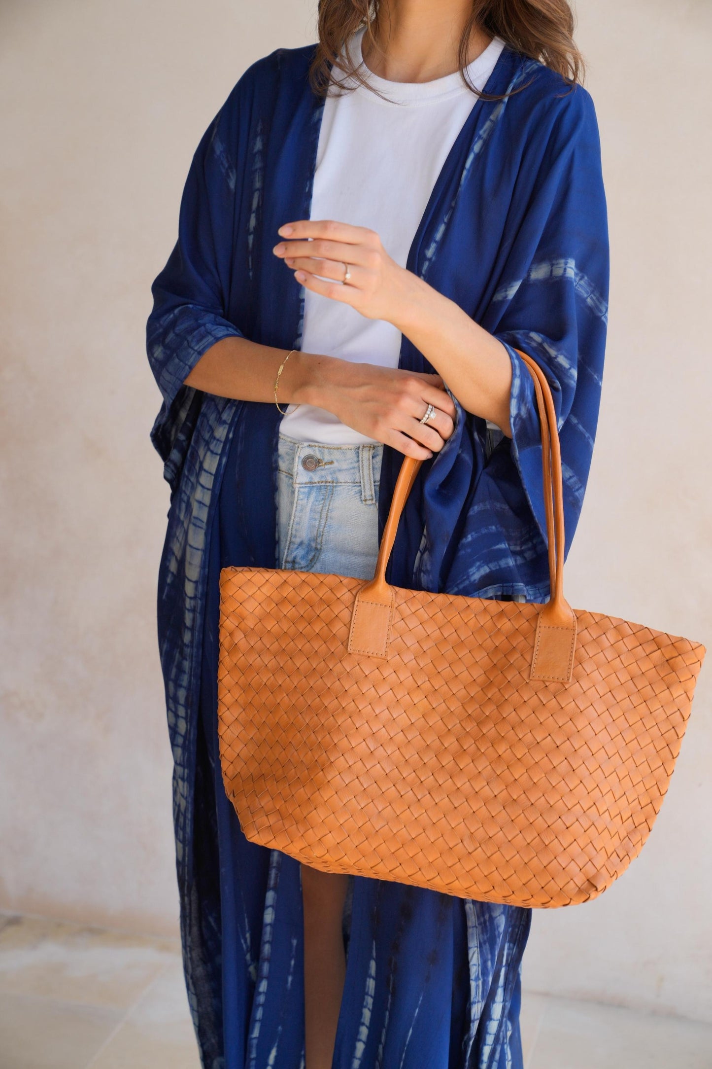 Maren Handwoven Leather Tote