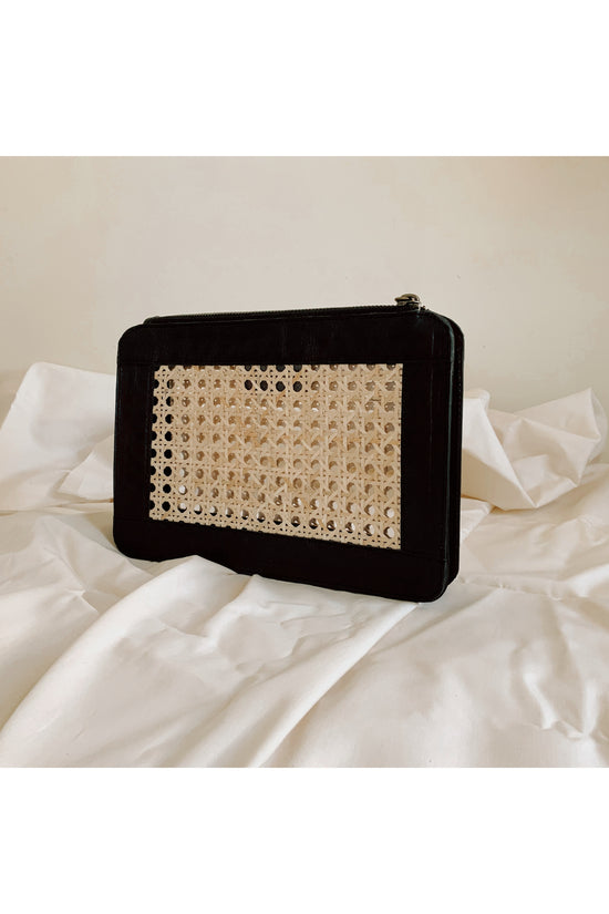 Mariah Night Out Rattan Clutch - Black