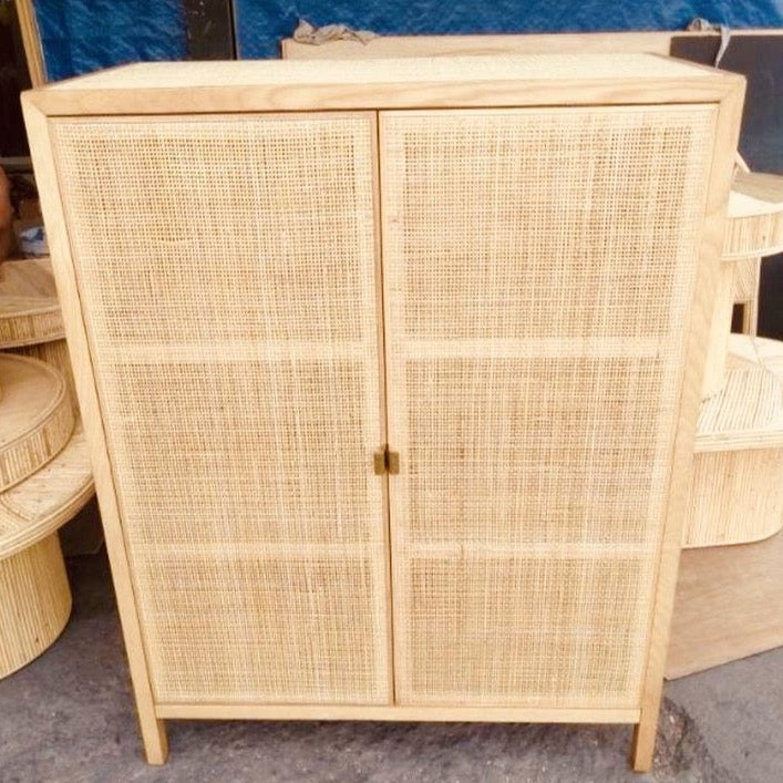 Oakley Teakwood Webbing Rattan Cabinet