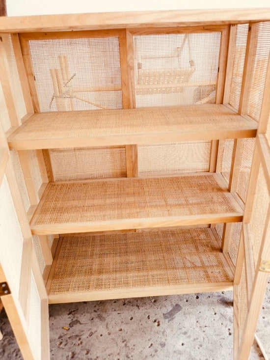 Oakley Teakwood Webbing Rattan Cabinet