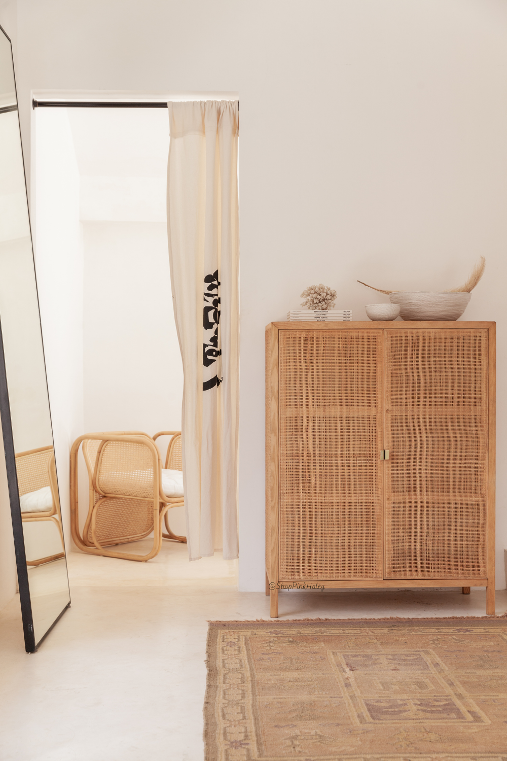 Oakley Teakwood Webbing Rattan Cabinet