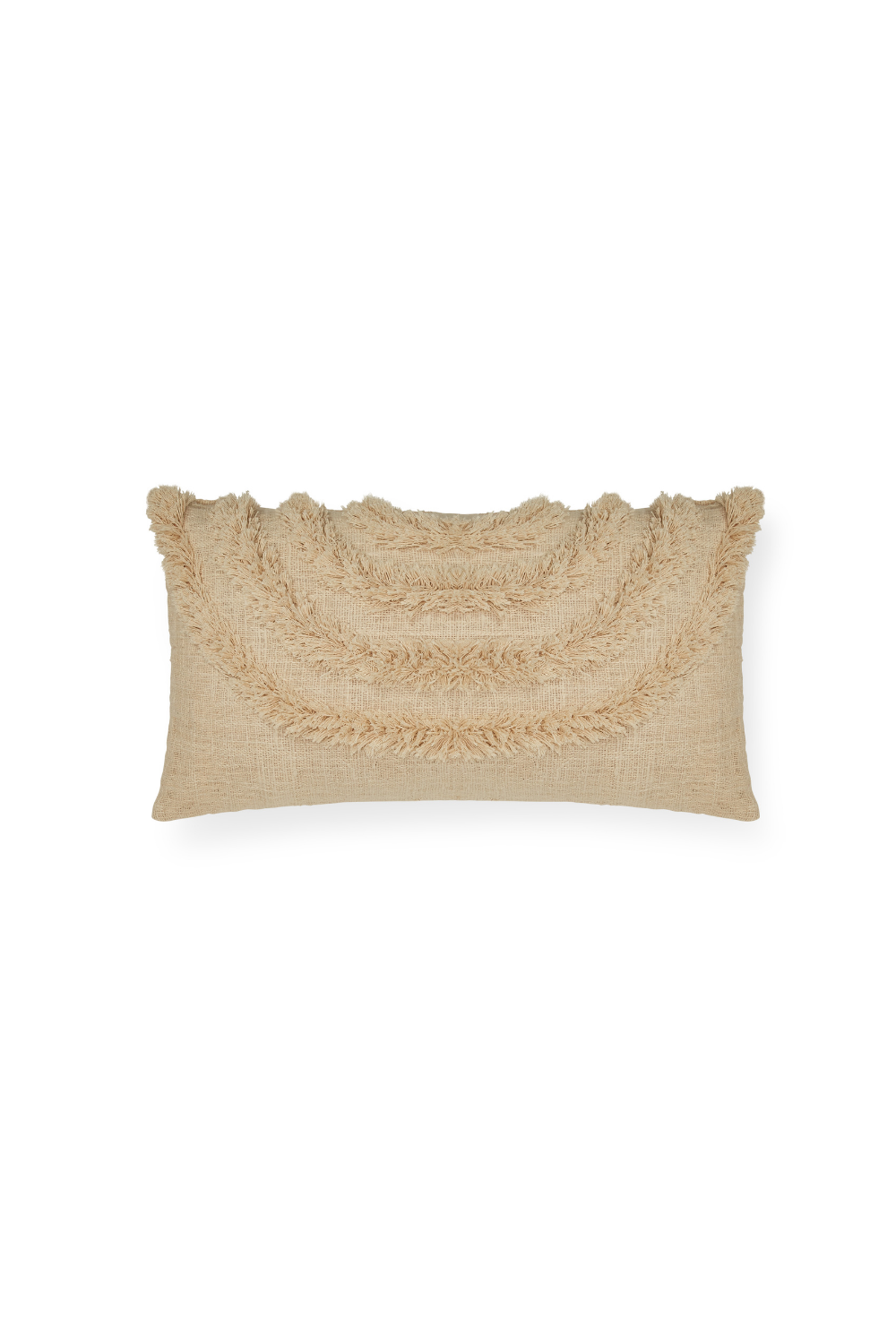 Rainbow Hand-loomed Organic Cotton Lumbar Cover in Cream