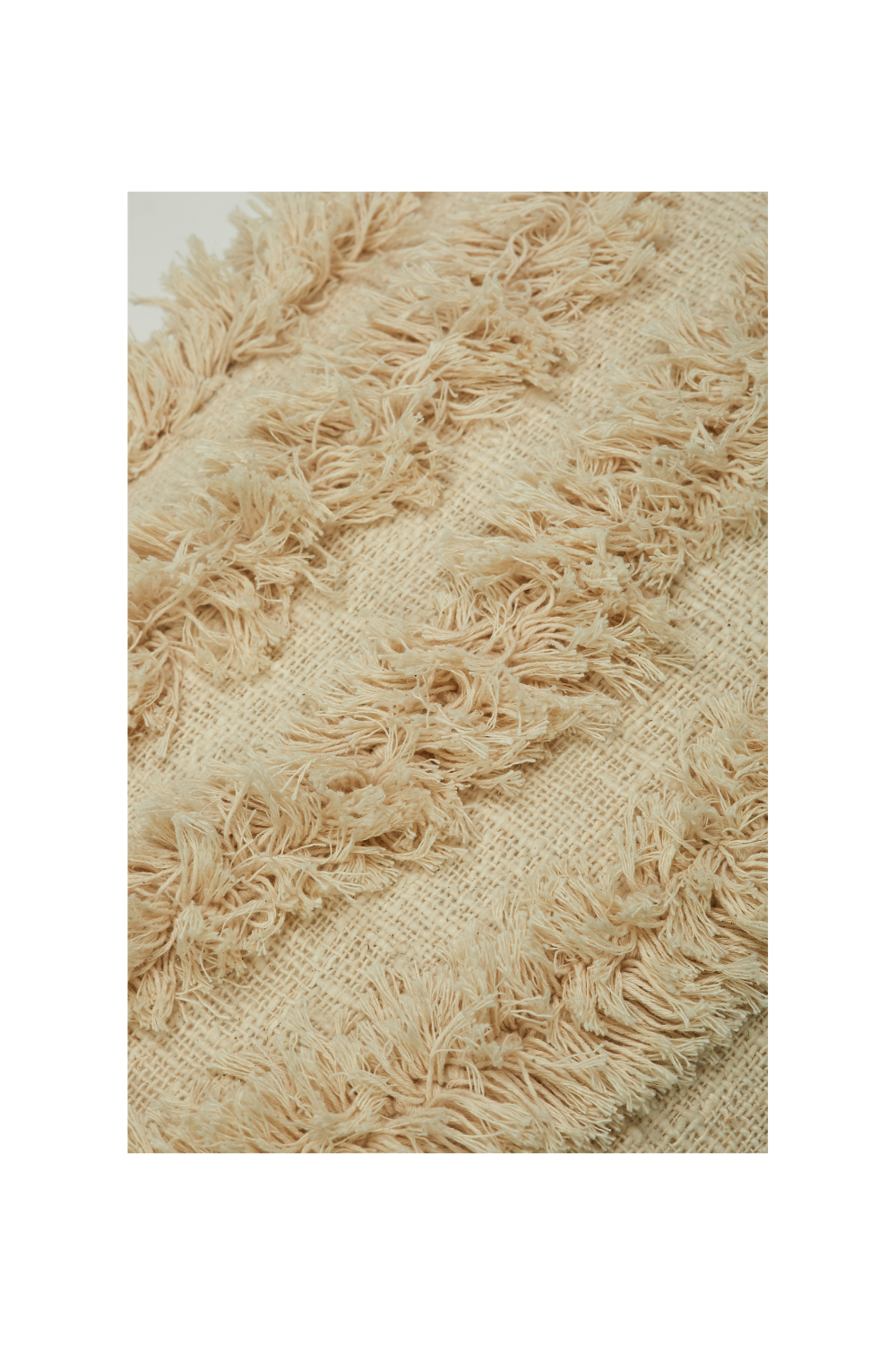 Rainbow Hand-loomed Organic Cotton Lumbar Cover in Cream