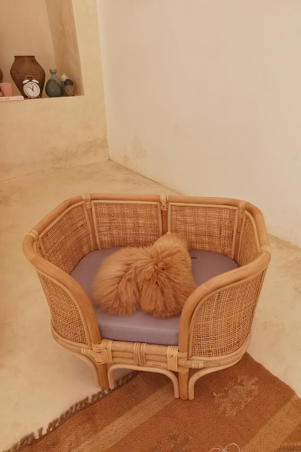 The Rancho Rattan Pet Bed Small Size