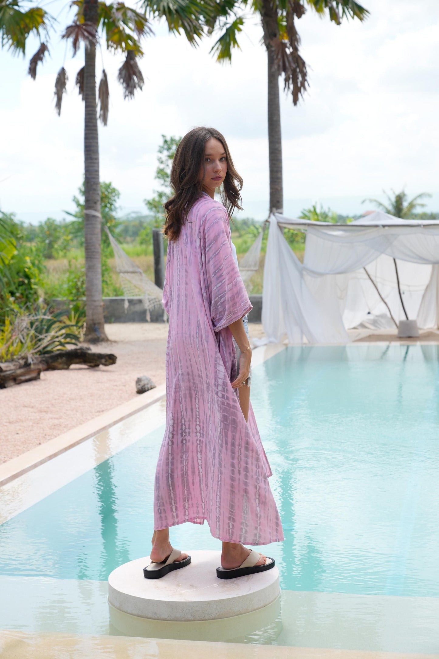 Sara Hand Dyed Kimono in Pink