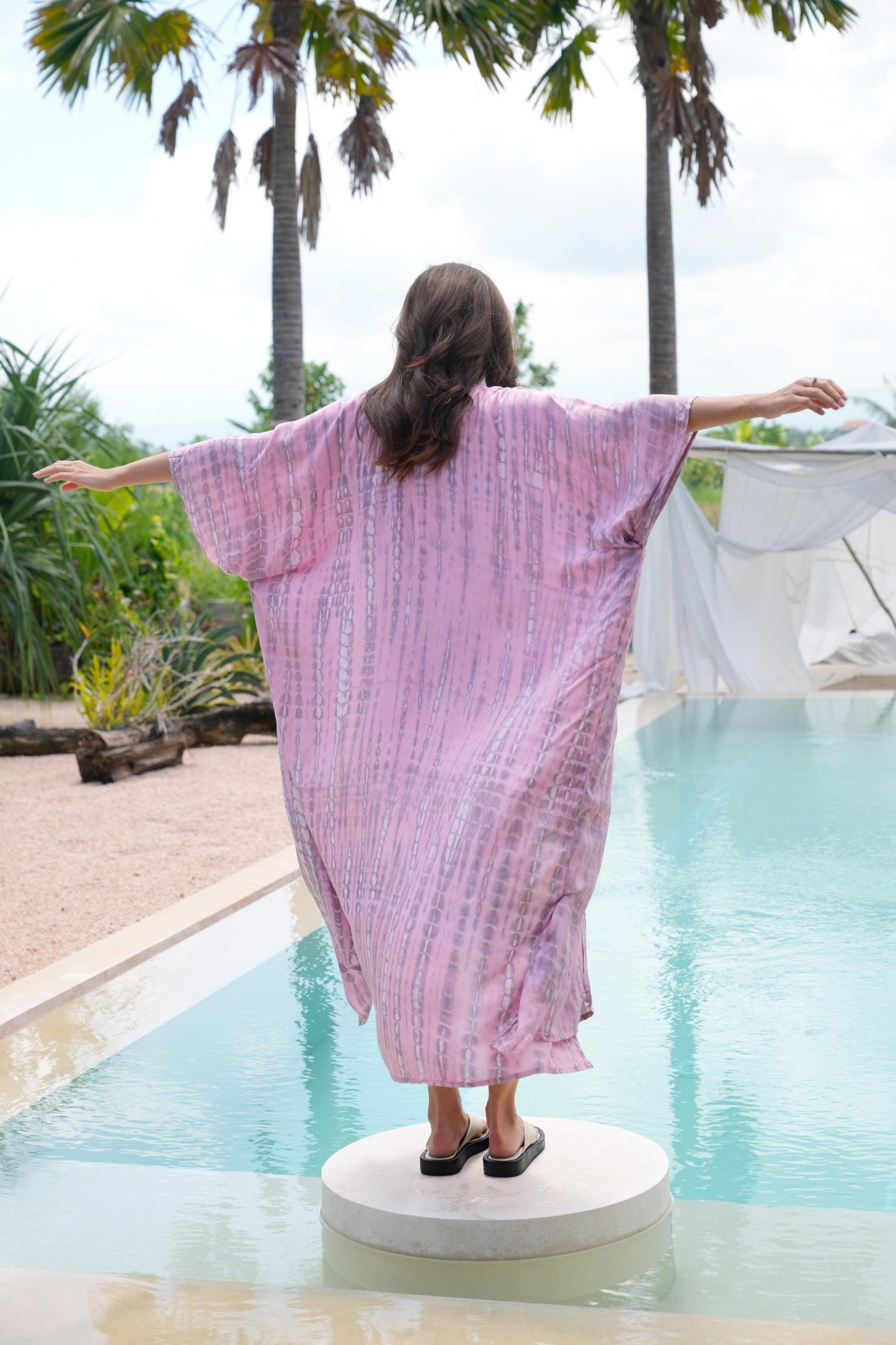 Sara Hand Dyed Kimono in Pink