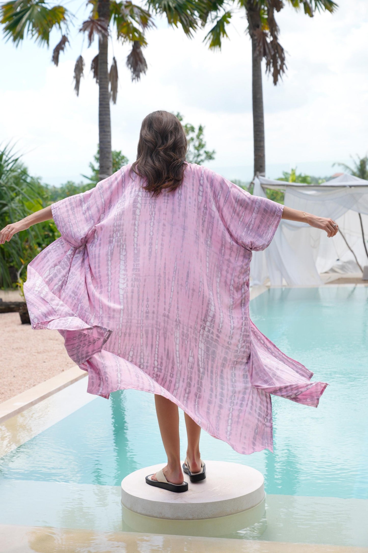 Sara Hand Dyed Kimono in Pink
