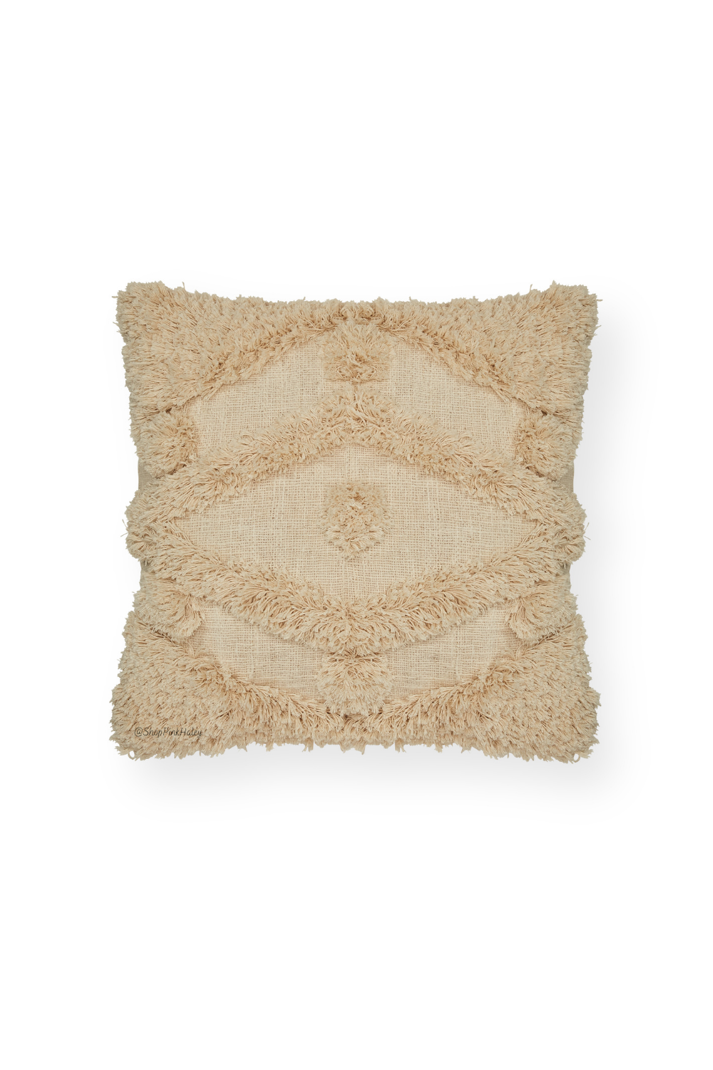 Savannah Hand-loomed Organic Cotton Throw Pillow Cover in Cream
