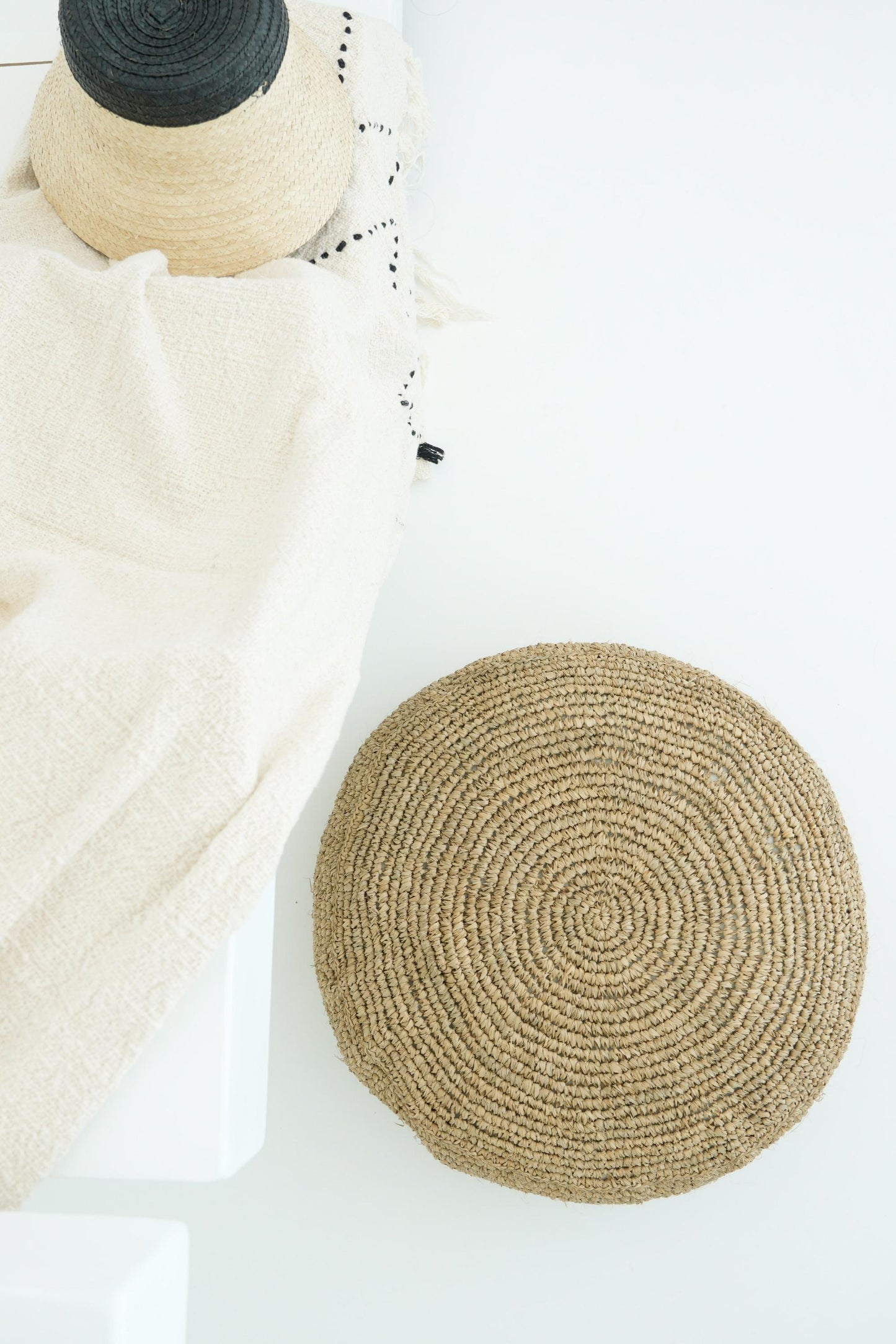 Seagrass Pouf Floor Cushion