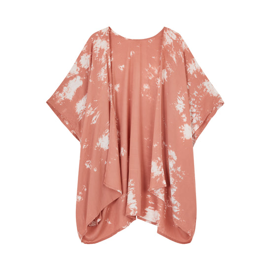 Teagan Open Front Hand Tie Dyed Kimono in Pink