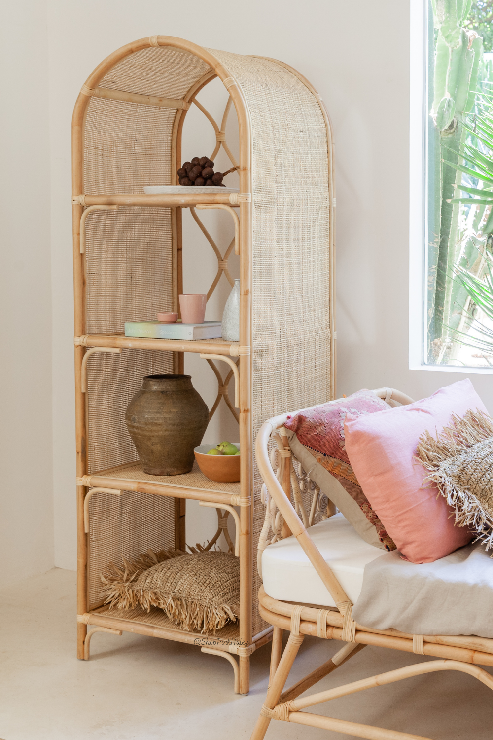 The Gardena Arch Rattan Bookshelf