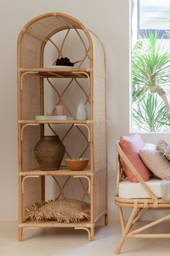 The Gardena Arch Rattan Bookshelf