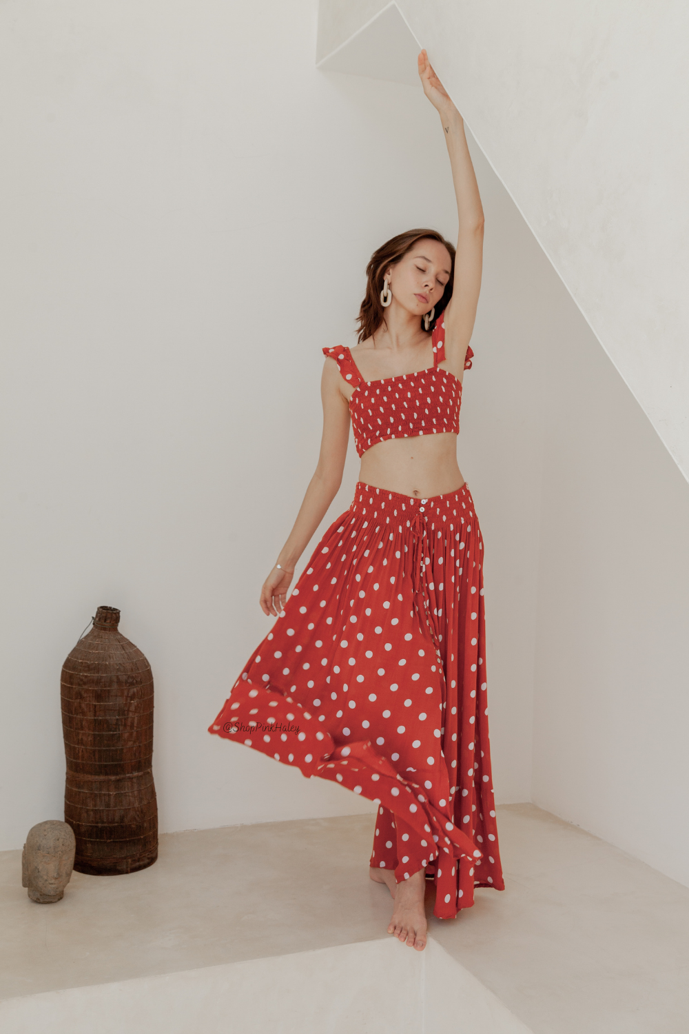 Vienna Polka Dots Top and Skirt Set
