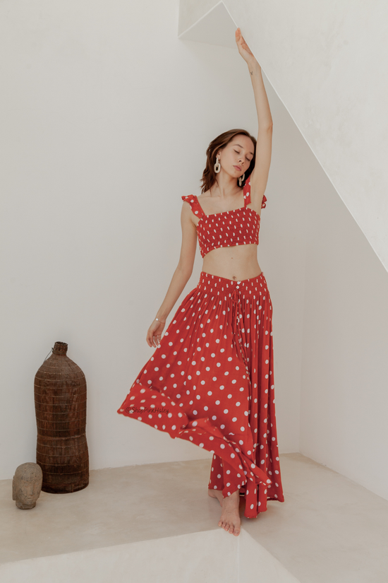 Vienna Polka Dots Top and Skirt Set