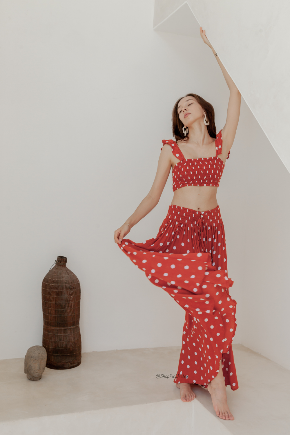 Vienna Polka Dots Top and Skirt Set