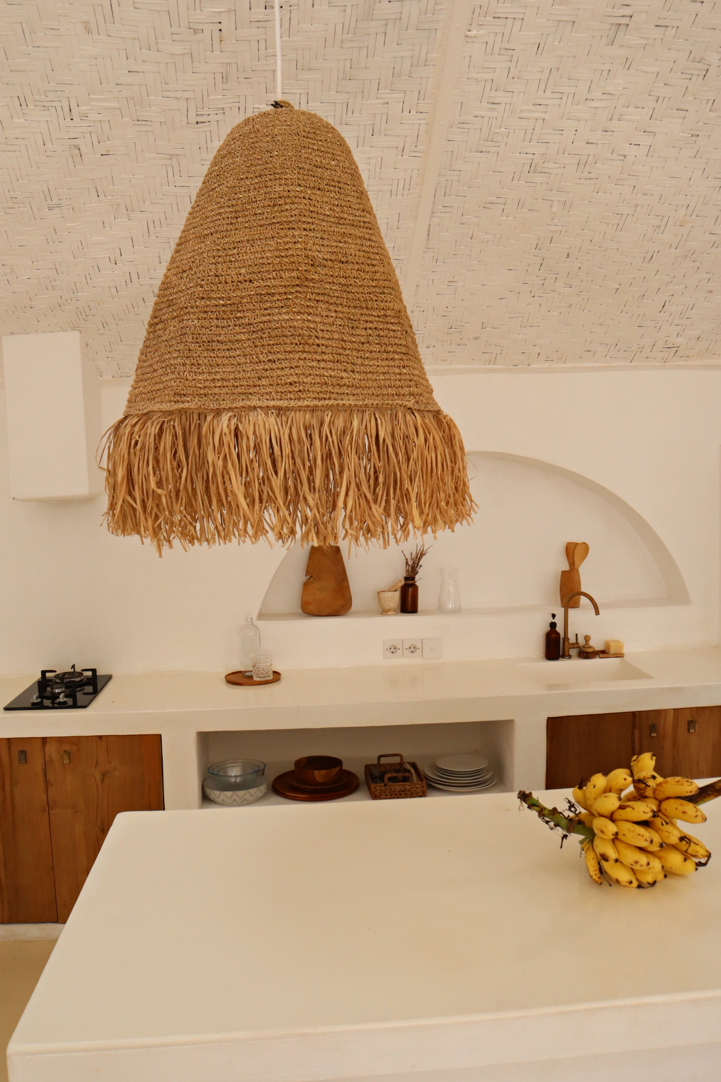 Villa Raffia Fringe Pendant