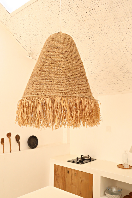 Villa Raffia Fringe Pendant