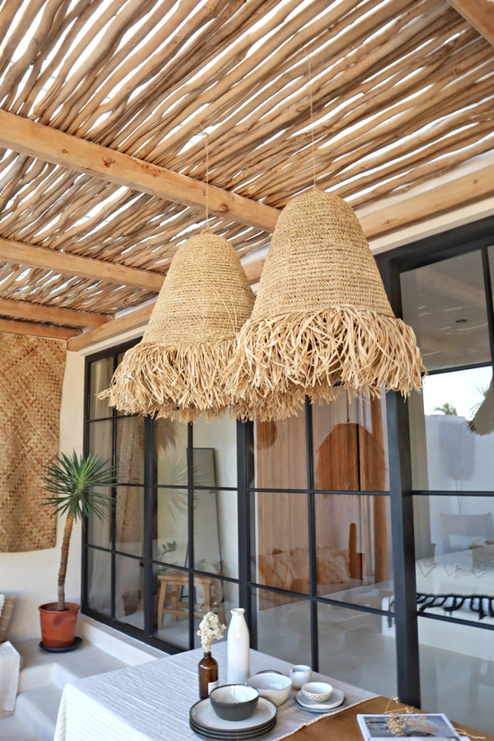 Villa Raffia Fringe Pendant