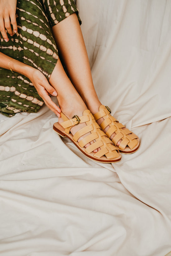 Yasmin Leather Sandals in Tan