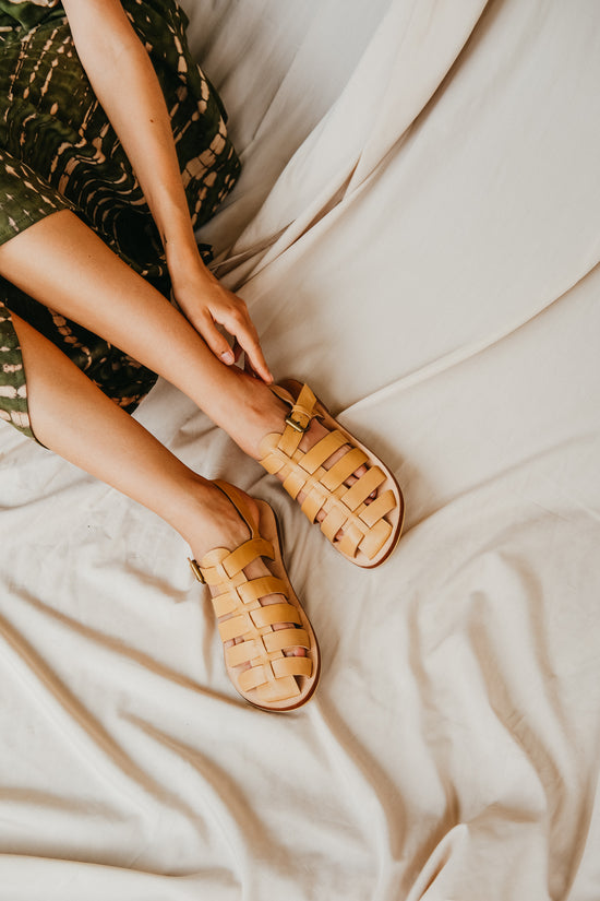 Yasmin Leather Sandals in Tan