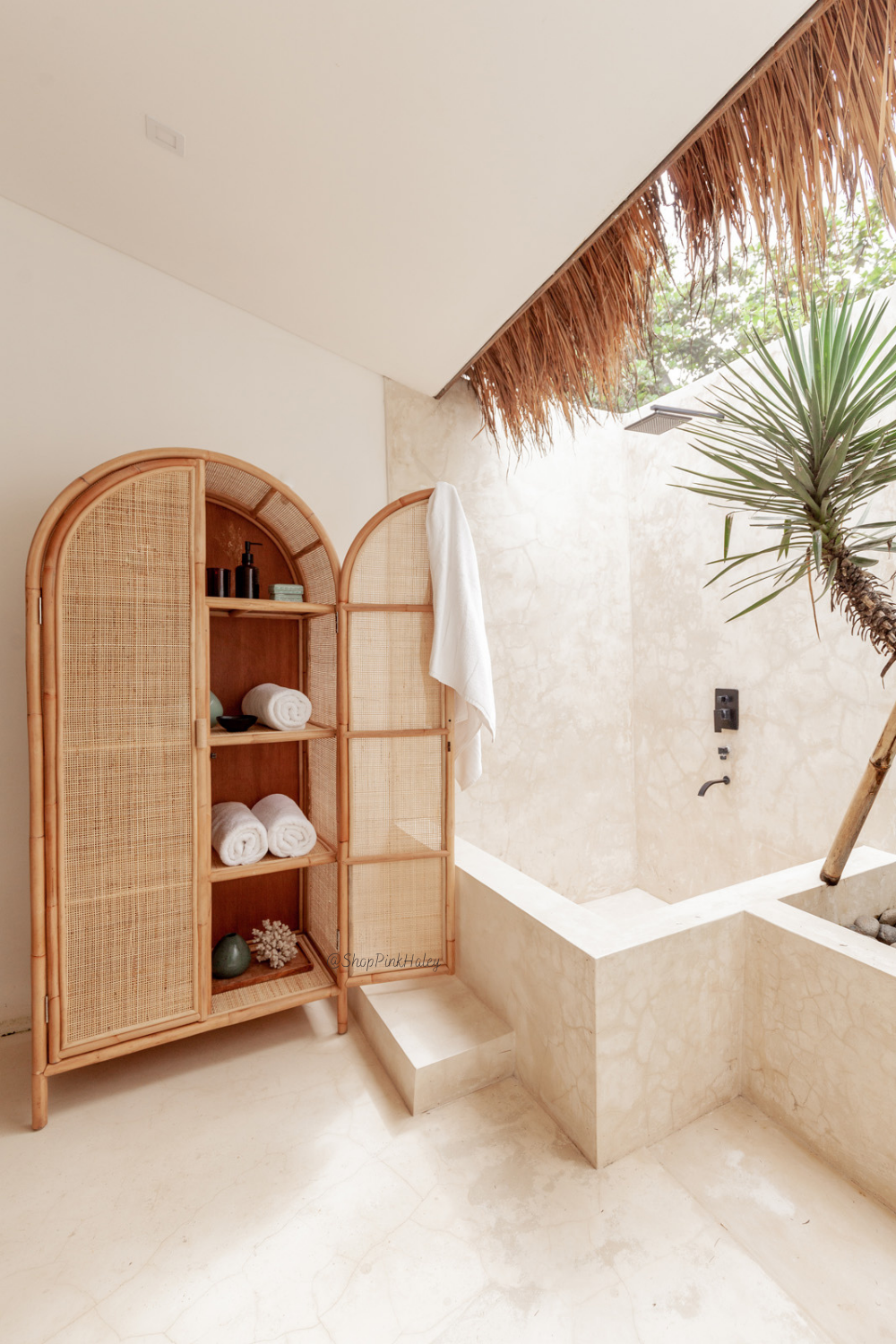 Linden Rattan Webbing wardrobe Full Shelving Option